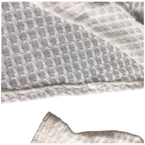 SAGE - Oversized High-Low Waffle Tunic - Cream - S - Picture 9 of 11